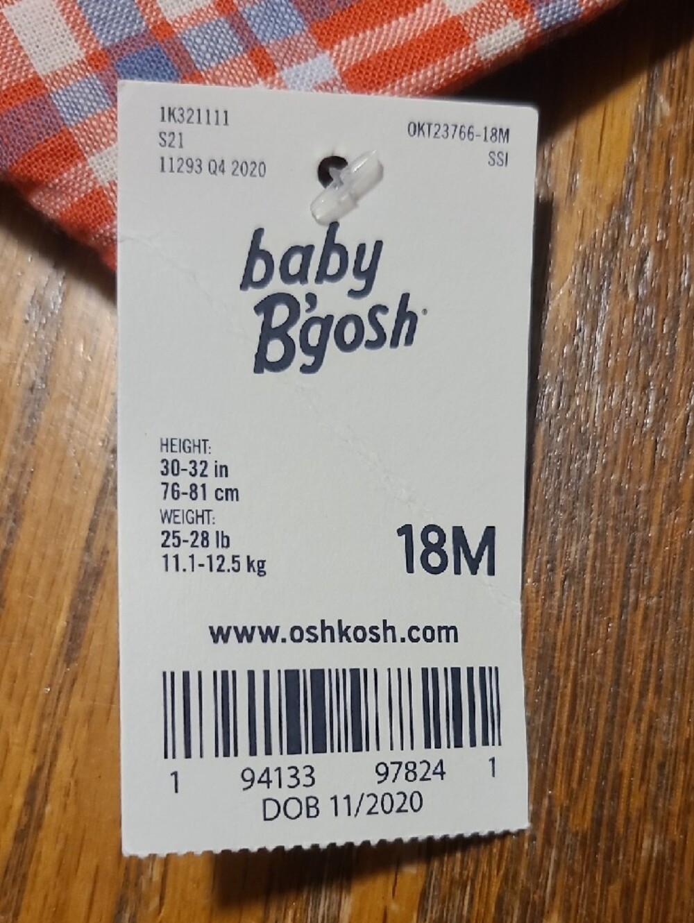 Baby B'Gosh NWT Red Plaid Button-Front Baby Bodysuit - 18 Months - Picture 5 of 8